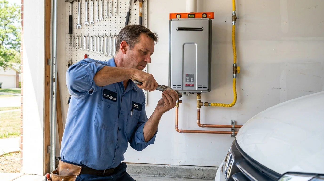 Tankless water heater installation by a Johns Plumbing LLC plumber in Lima